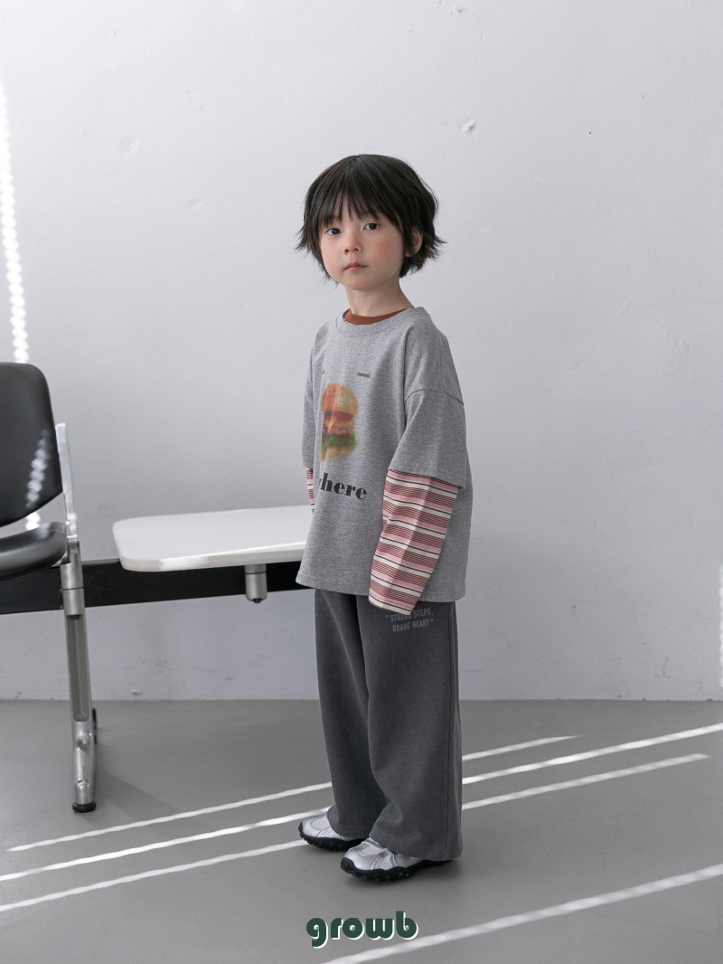 Grow B - Korean Children Fashion - #discoveringself - Adult Hambug Tee (Stripe) - 5