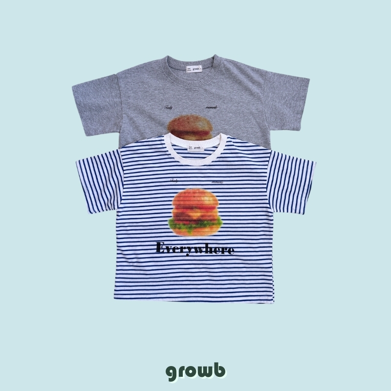 Grow B - Korean Children Fashion - #fashionkids - Hambug Tee (Melange) - 3