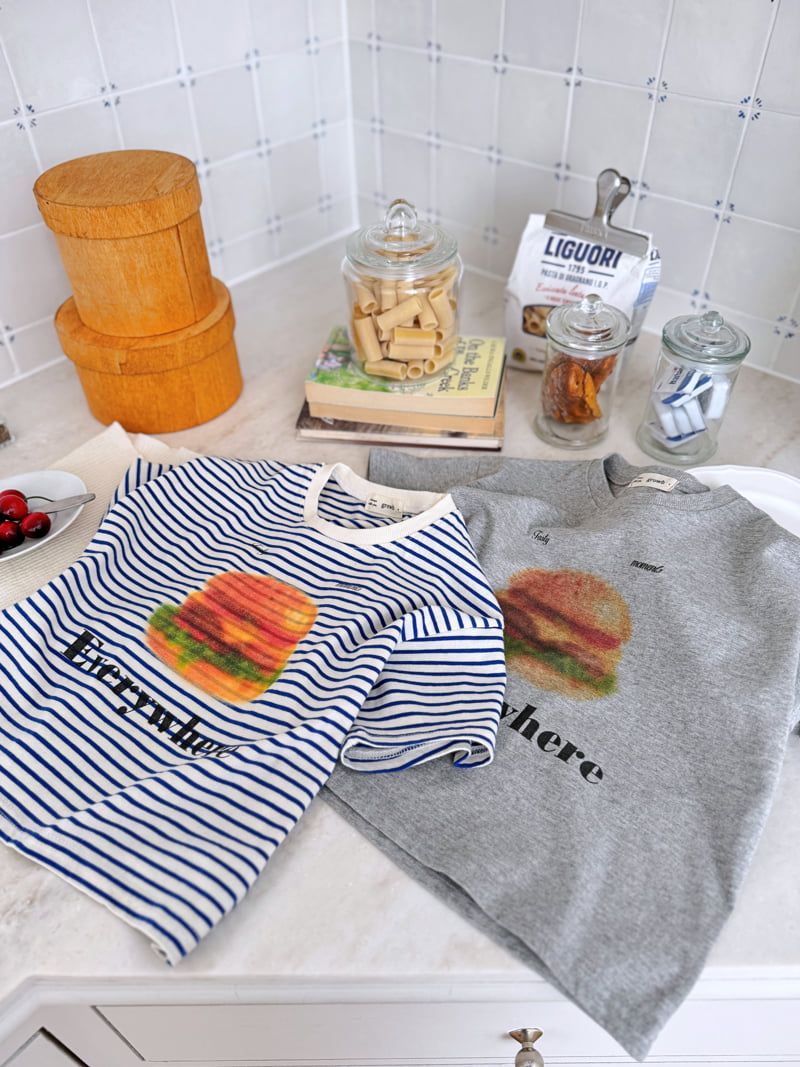Grow B - Korean Children Fashion - #kidsshorts - Hambug Tee (Stripe) - 5