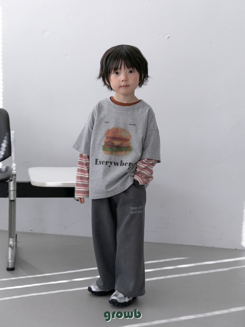 Grow B - Korean Children Fashion - #littlefashionista - Hambug Tee (Melange) - 8