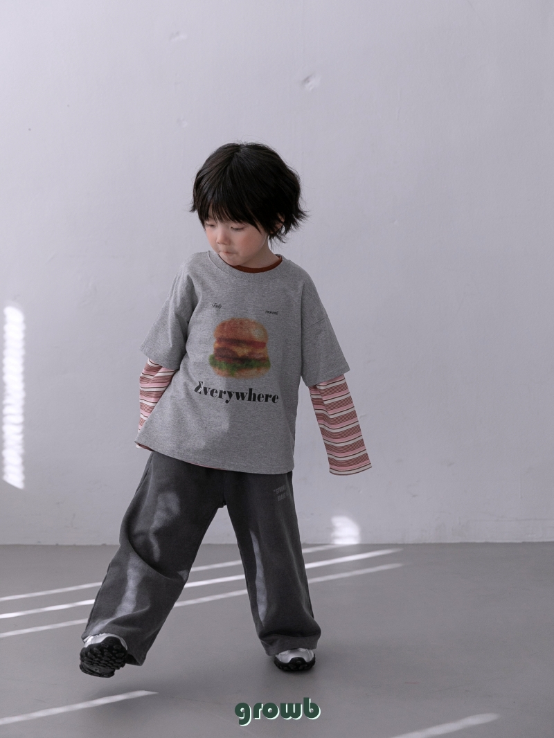 Grow B - Korean Children Fashion - #minifashionista - Hambug Tee (Melange) - 10
