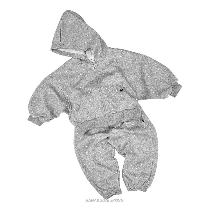 Hanab - Korean Children Fashion - #childrensboutique - Mini Dot Hooded Zip-Up Set - 11