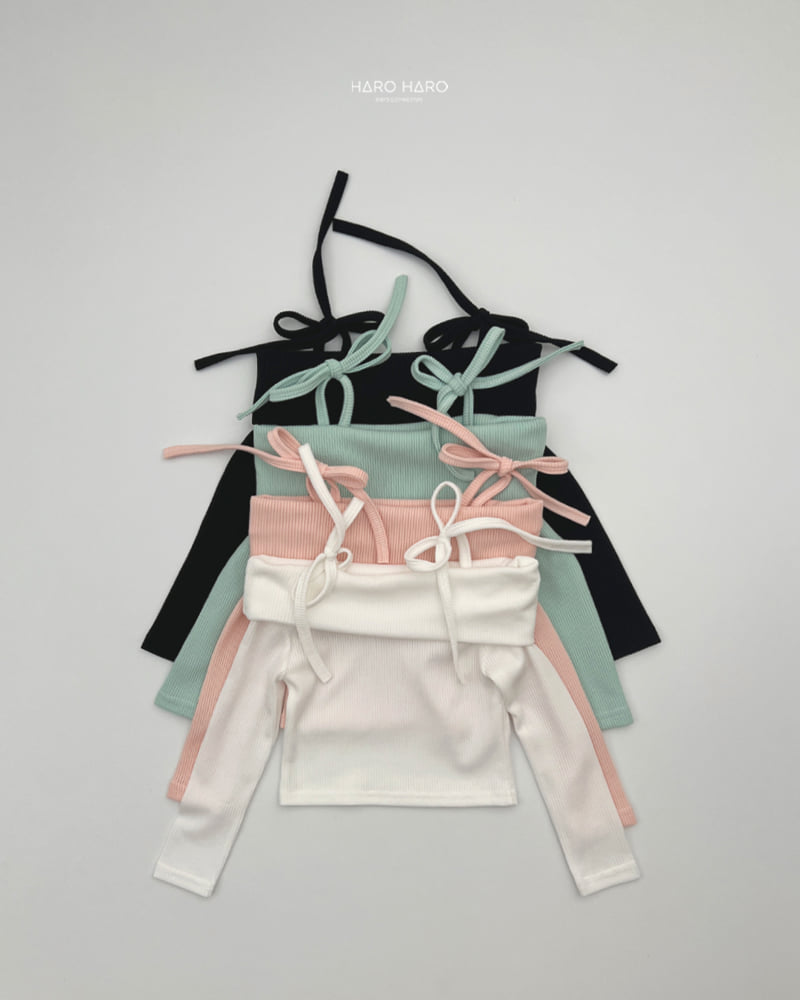 Haro Haro - Korean Children Fashion - #childofig - Ribbon Shoulder Tee - 3