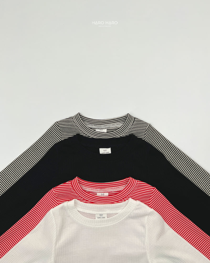 Haro Haro - Korean Children Fashion - #designkidswear - Slim Ribbed Tee Set - 4