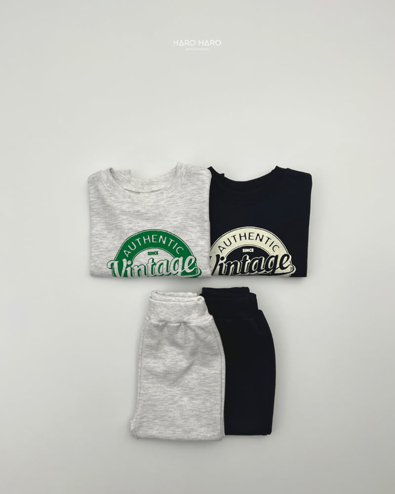 Haro Haro - Korean Children Fashion - #fashionkids - Vintage Top Bottom Set - 9