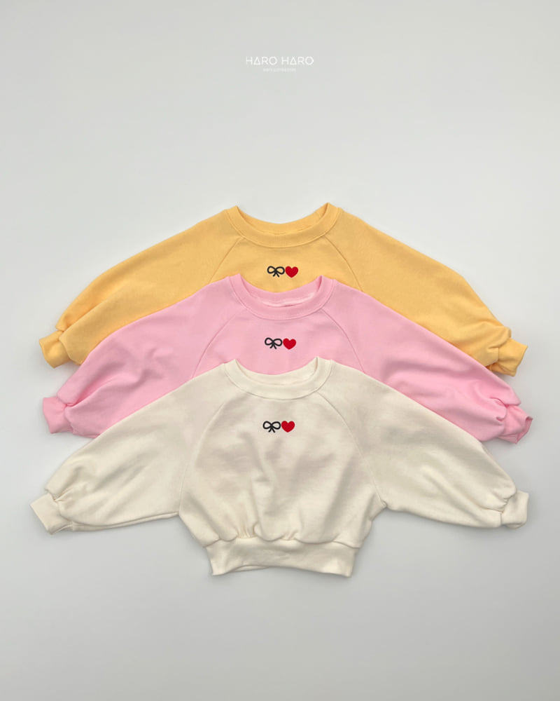 Haro Haro - Korean Children Fashion - #fashionkids - Ribbon Heart Sweatshirt - 3