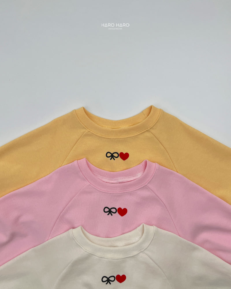 Haro Haro - Korean Children Fashion - #fashionkids - Ribbon Heart Sweatshirt - 4