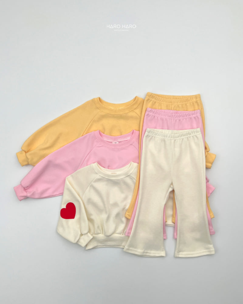 Haro Haro - Korean Children Fashion - #kidsshorts - Heart Puff Top Bottom Set - 3