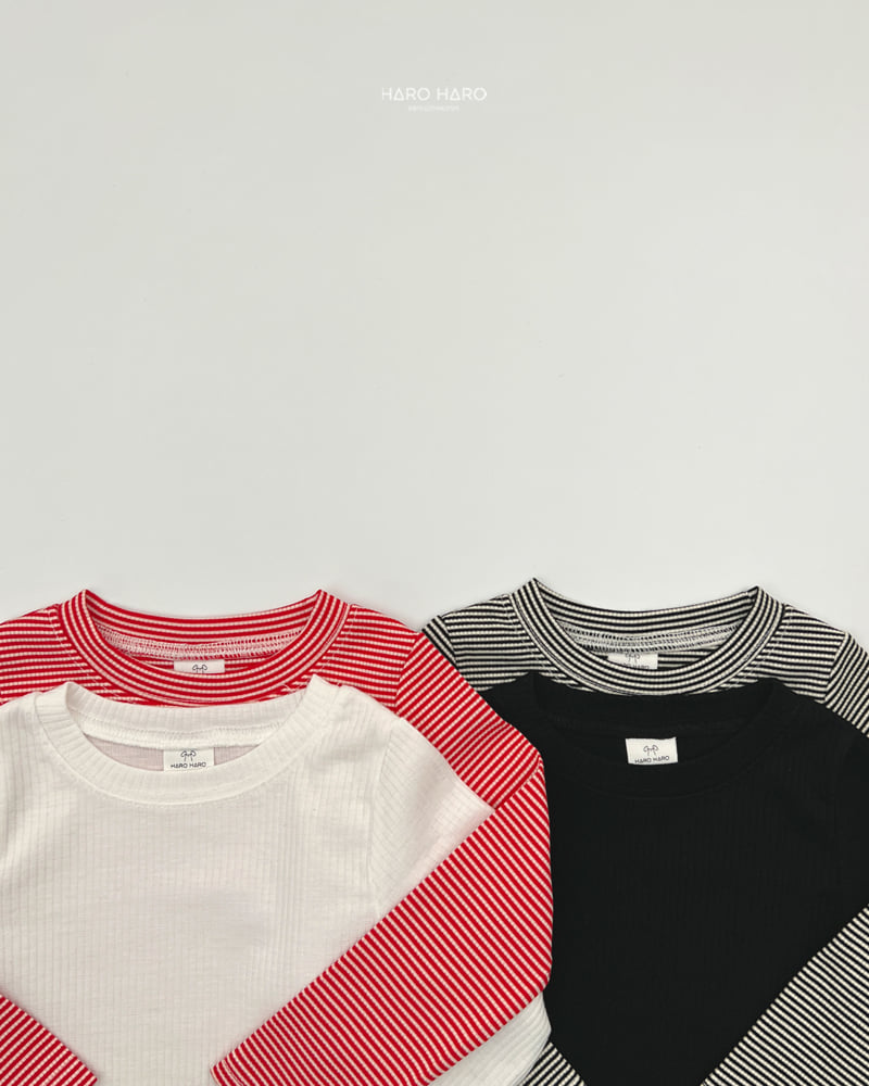Haro Haro - Korean Children Fashion - #kidsshorts - Slim Ribbed Tee Set - 6