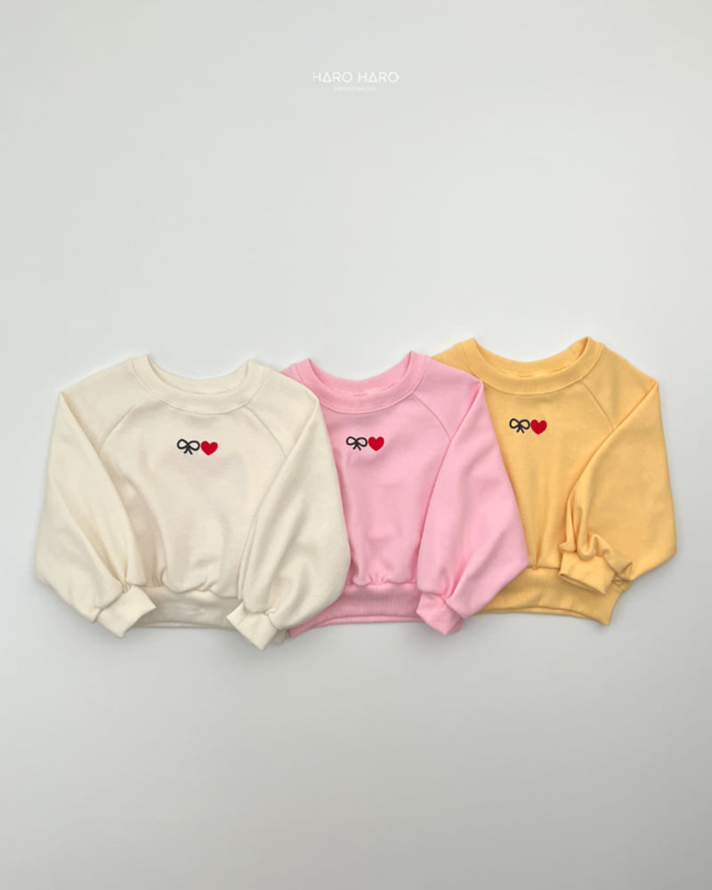 Haro Haro - Korean Children Fashion - #kidsstore - Ribbon Heart Sweatshirt - 5