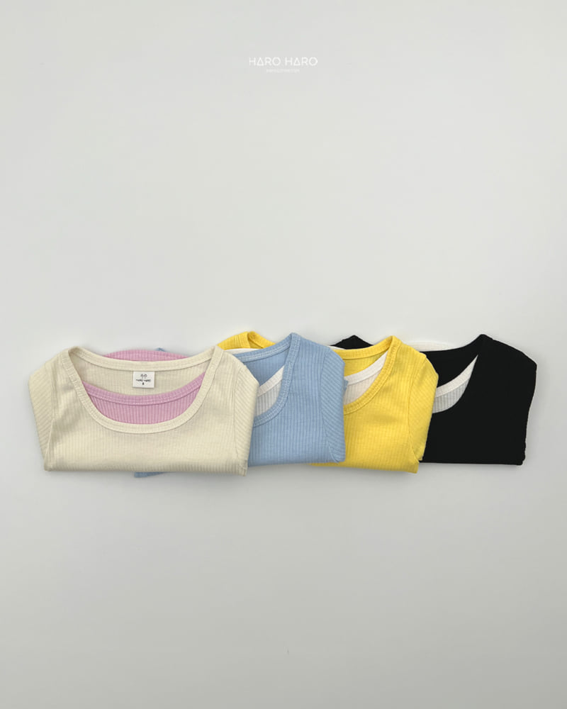 Haro Haro - Korean Children Fashion - #kidsstore - Ribbed Layered Tee - 9