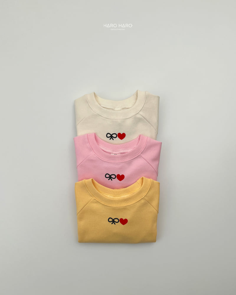 Haro Haro - Korean Children Fashion - #littlefashionista - Ribbon Heart Sweatshirt - 8