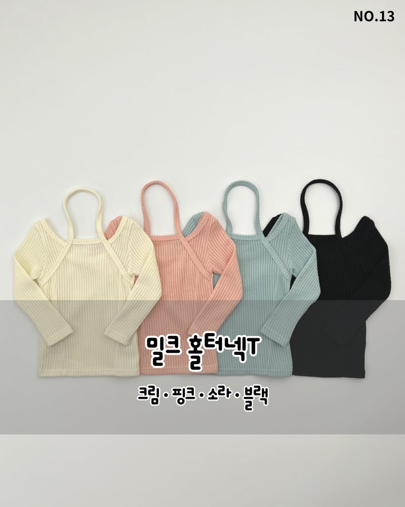 Haro Haro - Korean Children Fashion - #prettylittlegirls - Milk Halter-Neck Tee