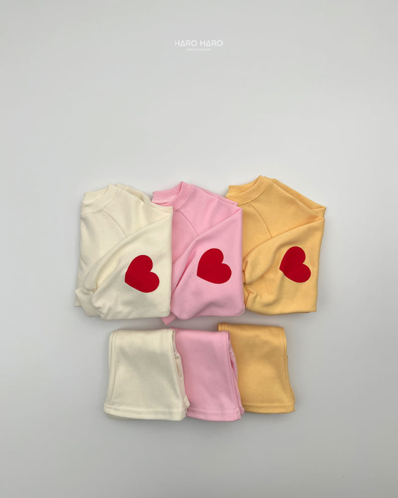 Haro Haro - Korean Children Fashion - #prettylittlegirls - Heart Puff Top Bottom Set - 10