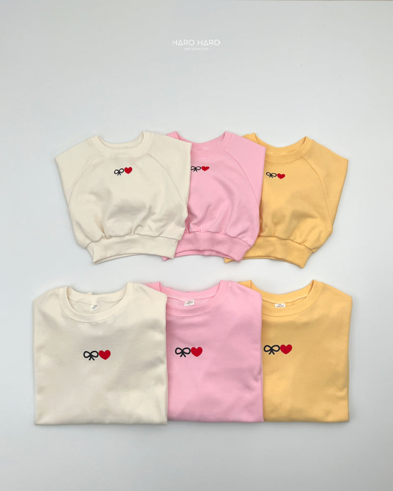Haro Haro - Korean Children Fashion - #todddlerfashion - Ribbon Heart Sweatshirt - 12