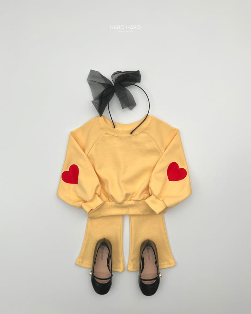 Haro Haro - Korean Children Fashion - #todddlerfashion - Heart Puff Top Bottom Set - 11
