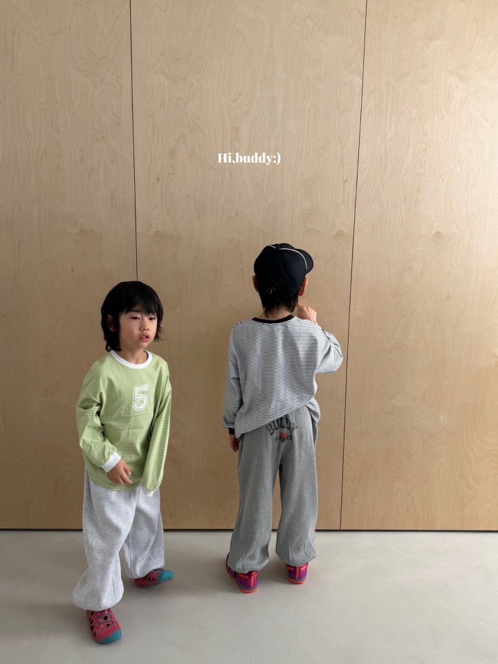 Hi buddy - Korean Children Fashion - #discoveringself - Five Line Tee - 5