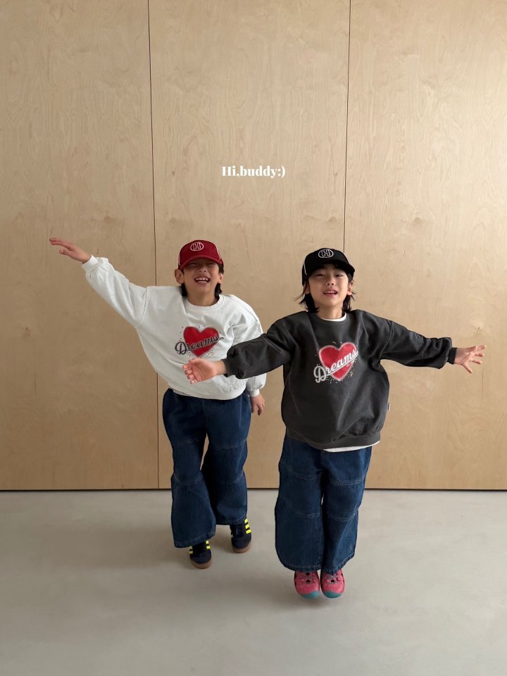 Hi buddy - Korean Children Fashion - #kidsshorts - Heart Sweatshirt - 9