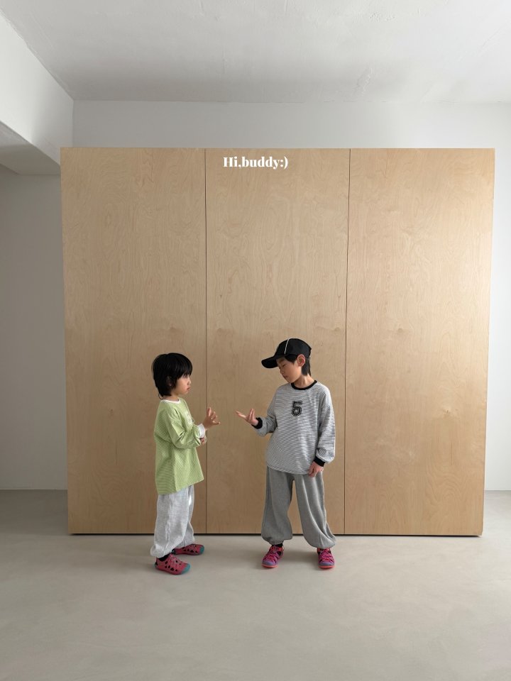 Hi buddy - Korean Children Fashion - #littlefashionista - Five Line Tee - 11