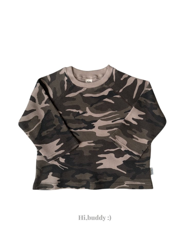 Hi buddy - Korean Children Fashion - #magicofchildhood - Camo Waffle Tee
