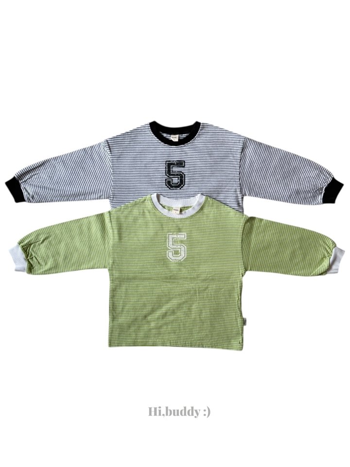 Hi buddy - Korean Children Fashion - #stylishchildhood - Five Line Tee
