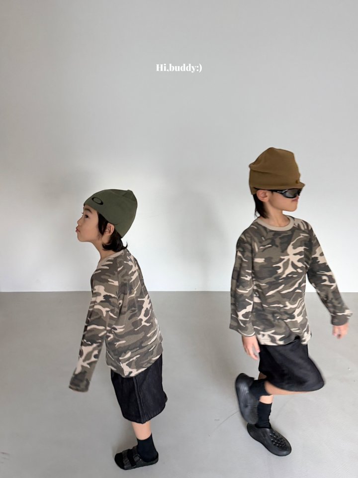 Hi buddy - Korean Children Fashion - #prettylittlegirls - Camo Waffle Tee - 4