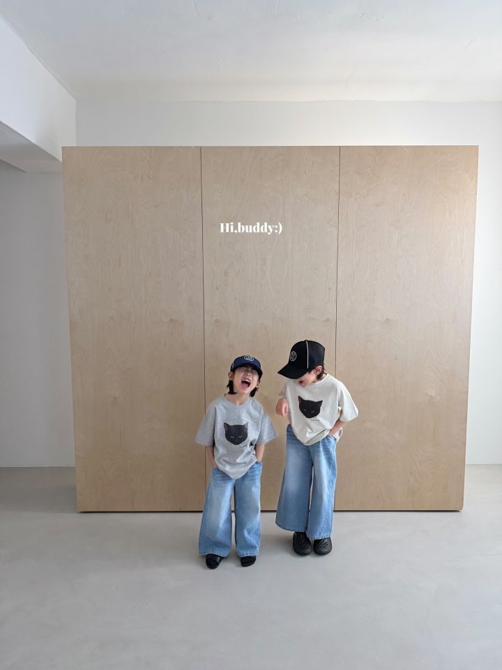 Hi buddy - Korean Children Fashion - #todddlerfashion - Cat Tee - 3
