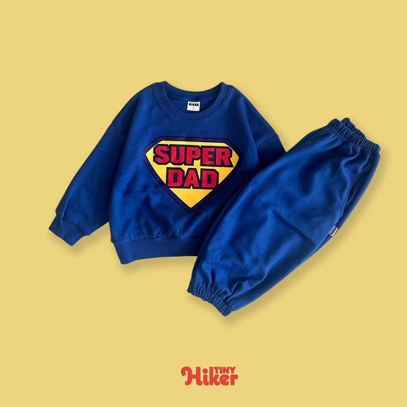 Hiker - Korean Children Fashion - #discoveringself - Super Dad Top Bottom Set - 2