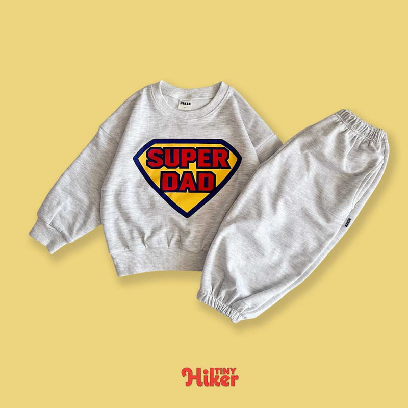 Hiker - Korean Children Fashion - #fashionkids - Super Dad Top Bottom Set - 3