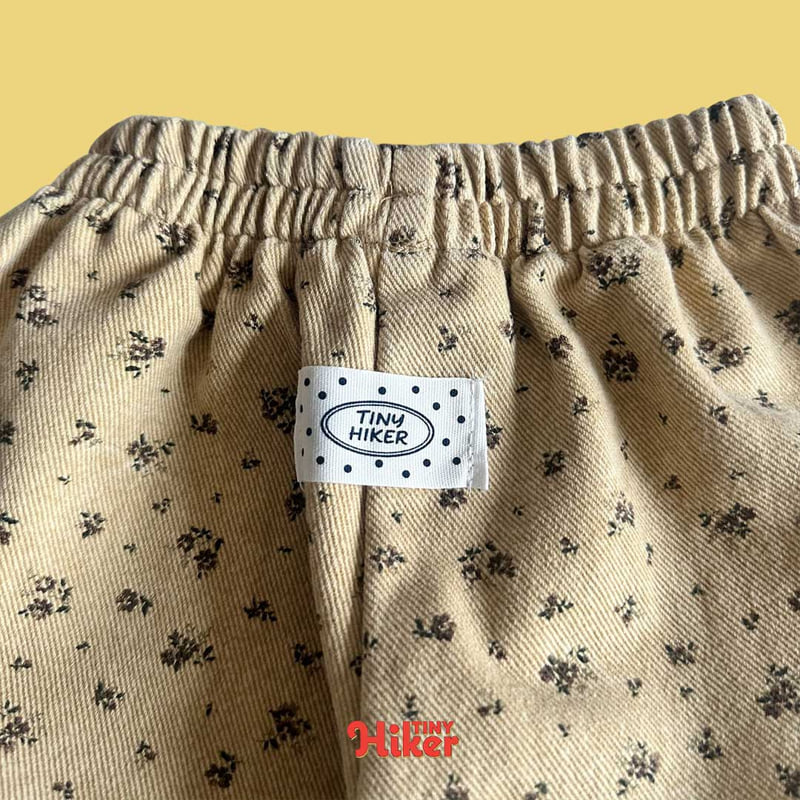 Hiker - Korean Children Fashion - #kidsstore - Twill Panel Flower Pants - 5