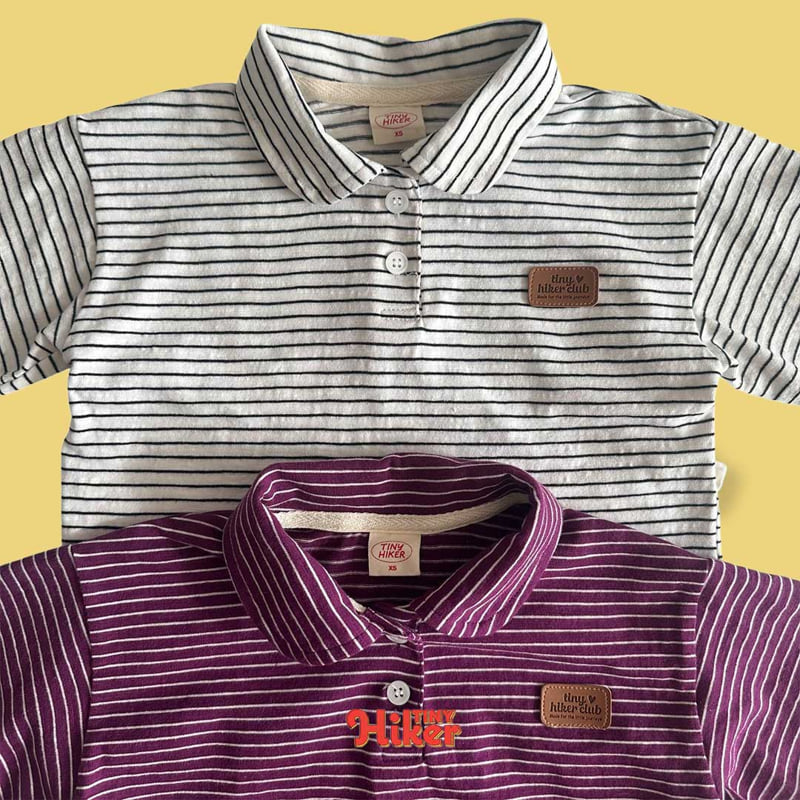 Hiker - Korean Children Fashion - #Kfashion4kids - Juno Collar Stripe Tee - 4