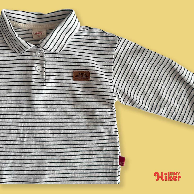 Hiker - Korean Children Fashion - #minifashionista - Juno Collar Stripe Tee - 6