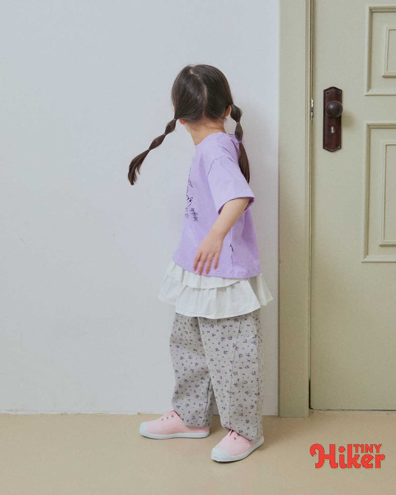 Hiker - Korean Children Fashion - #minifashionista - Twill Panel Flower Pants - 10