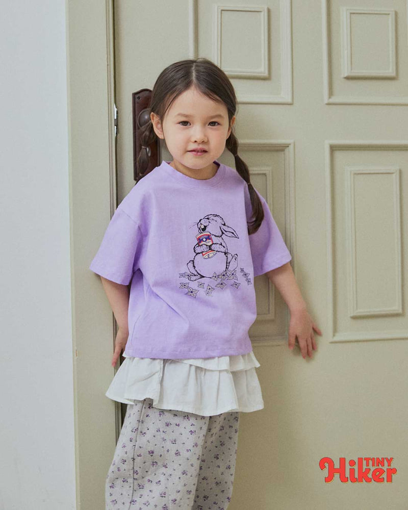 Hiker - Korean Children Fashion - #prettylittlegirls - Laughing Bunny Pigment Short Sleeve Tee - 11