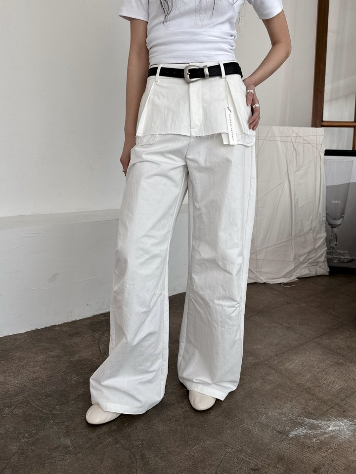 Inssense - Korean Women Fashion - #momslook - Double Layered Cut Pants - 10
