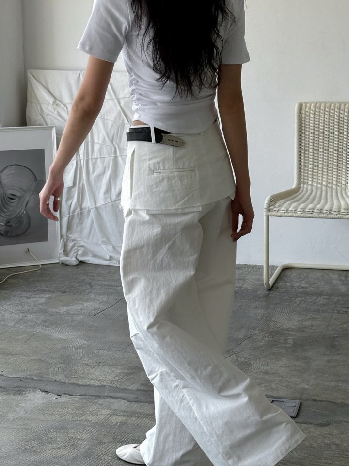 Inssense - Korean Women Fashion - #momslook - Double Layered Cut Pants - 8