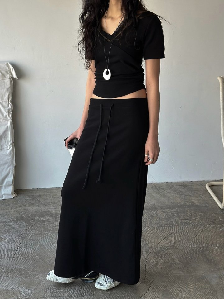 Inssense - Korean Women Fashion - #momslook - Pigment Mute Maxi Skirt - 3