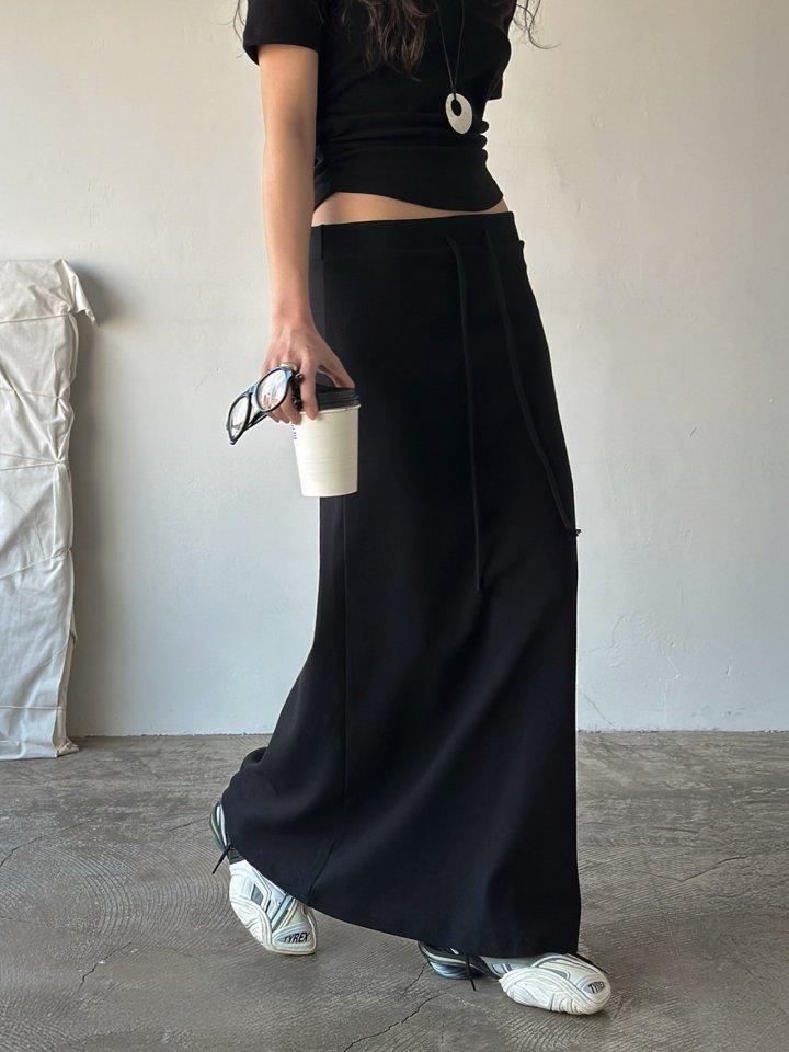 Inssense - Korean Women Fashion - #momslook - Pigment Mute Maxi Skirt - 5