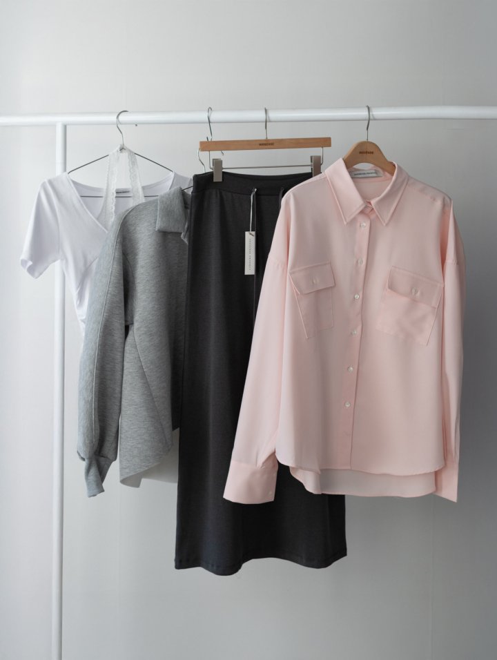 Inssense - Korean Women Fashion - #momslook - Premium Oversized Pure Essential Pocket Shirt - 10