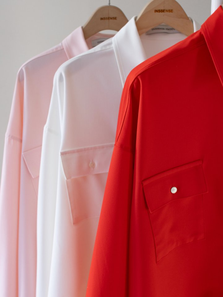 Inssense - Korean Women Fashion - #momslook - Premium Oversized Pure Essential Pocket Shirt - 2