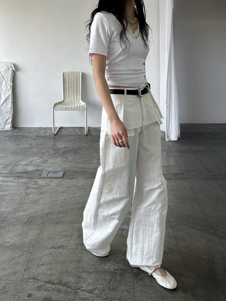 Inssense - Korean Women Fashion - #restrostyle - Double Layered Cut Pants