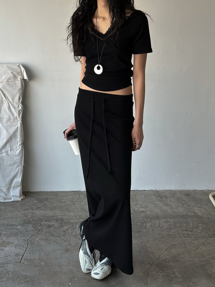 Inssense - Korean Women Fashion - #thelittlethings - Pigment Mute Maxi Skirt - 2