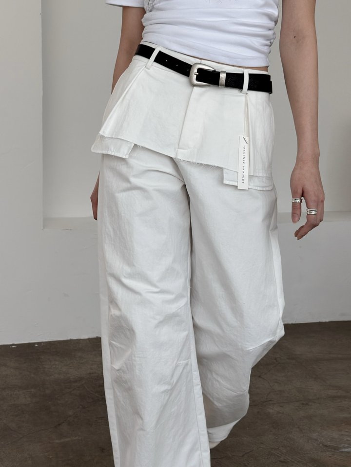 Inssense - Korean Women Fashion - #womensfashion - Double Layered Cut Pants - 9