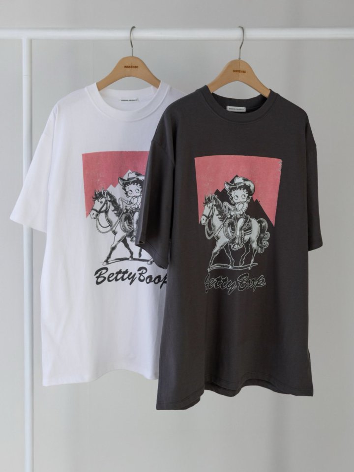 Inssense - Korean Women Fashion - #womensfashion - Oversized Vintage Betty Boop Graphic Tee - 6