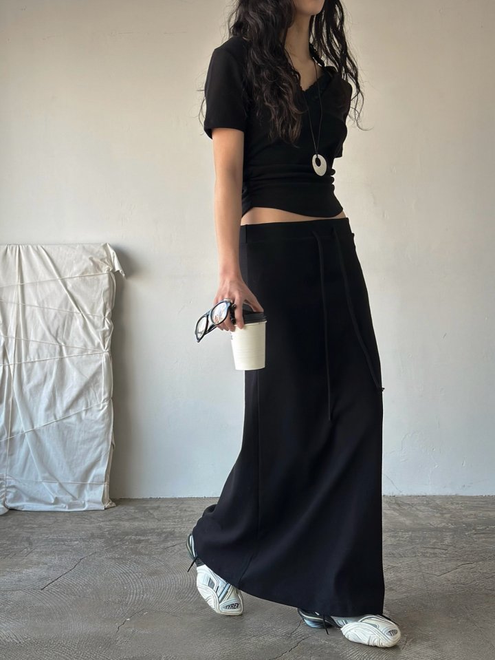 Inssense - Korean Women Fashion - #momslook - Pigment Mute Maxi Skirt - 4