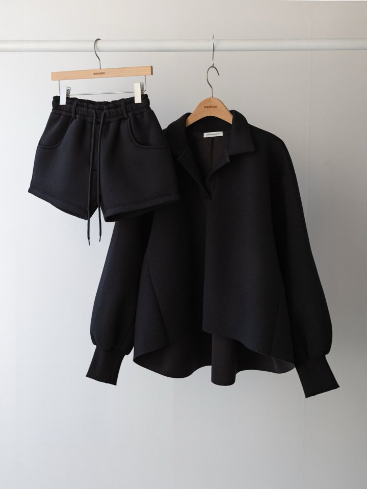 Inssense - Korean Women Fashion - #womensfashion - Neo Asymmetric Open Collar Sweatshirt - 10