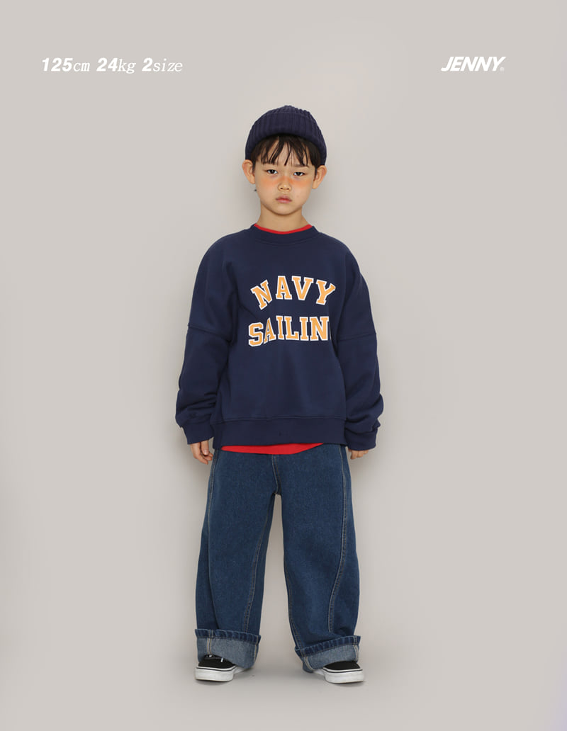 Jenny Basic - Korean Children Fashion - #kidsstore - Navy Sweatshirt - 3