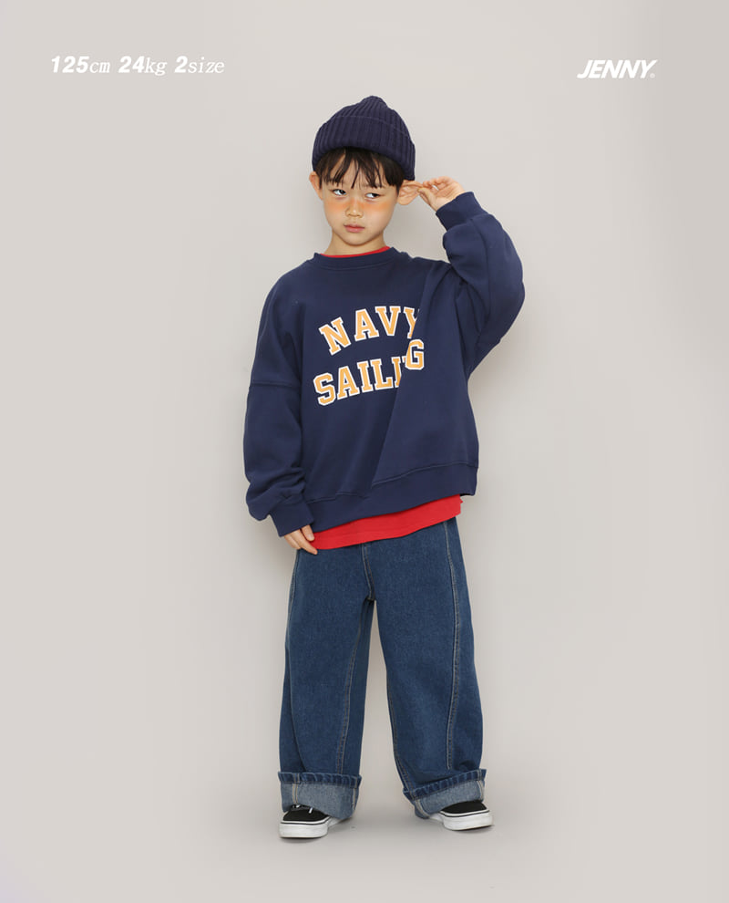 Jenny Basic - Korean Children Fashion - #kidsstore - Navy Sweatshirt - 4
