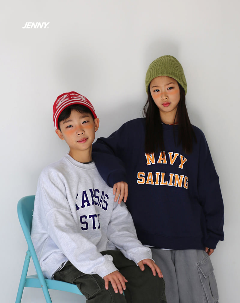 Jenny Basic - Korean Children Fashion - #minifashionista - Navy Sweatshirt - 8