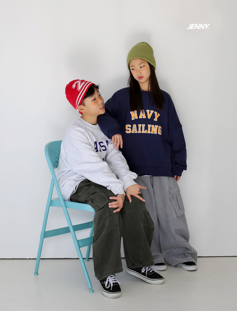 Jenny Basic - Korean Children Fashion - #prettylittlegirls - Navy Sweatshirt - 9